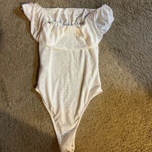 White lace one piece top